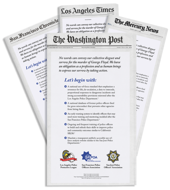 Police Unions National Newspaper Ad